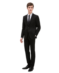 Basic suit Chest pocket detail Classic button fastening Pin lapel detail